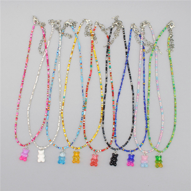 Resin Art Necklace - 새로운 보헤미아 한국어 연인 다채로운 거미