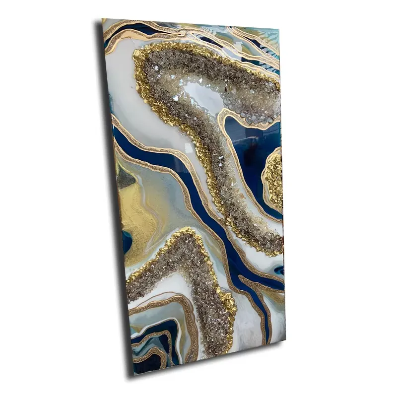 Resin Art Geode - 벽 장식 공작새 블루 레진 아트