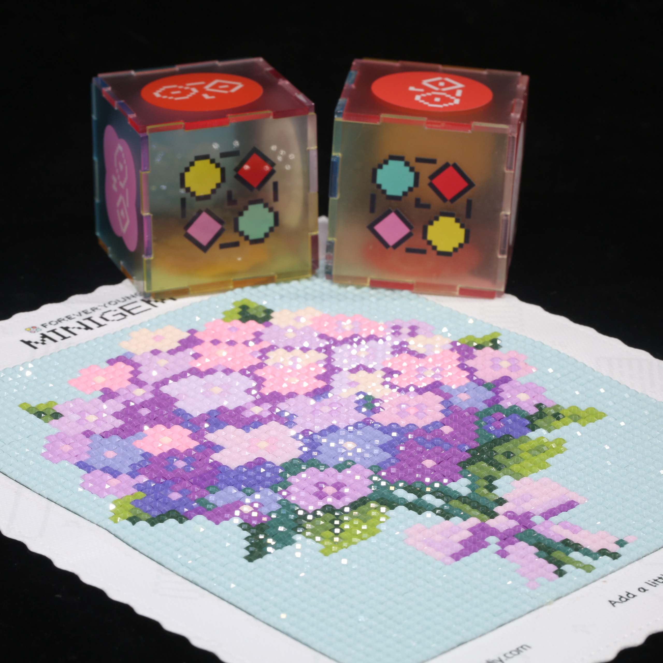 Resin Art Kit For Beginners - 미니젬 ® 보라색 수국 5D 다이아몬드