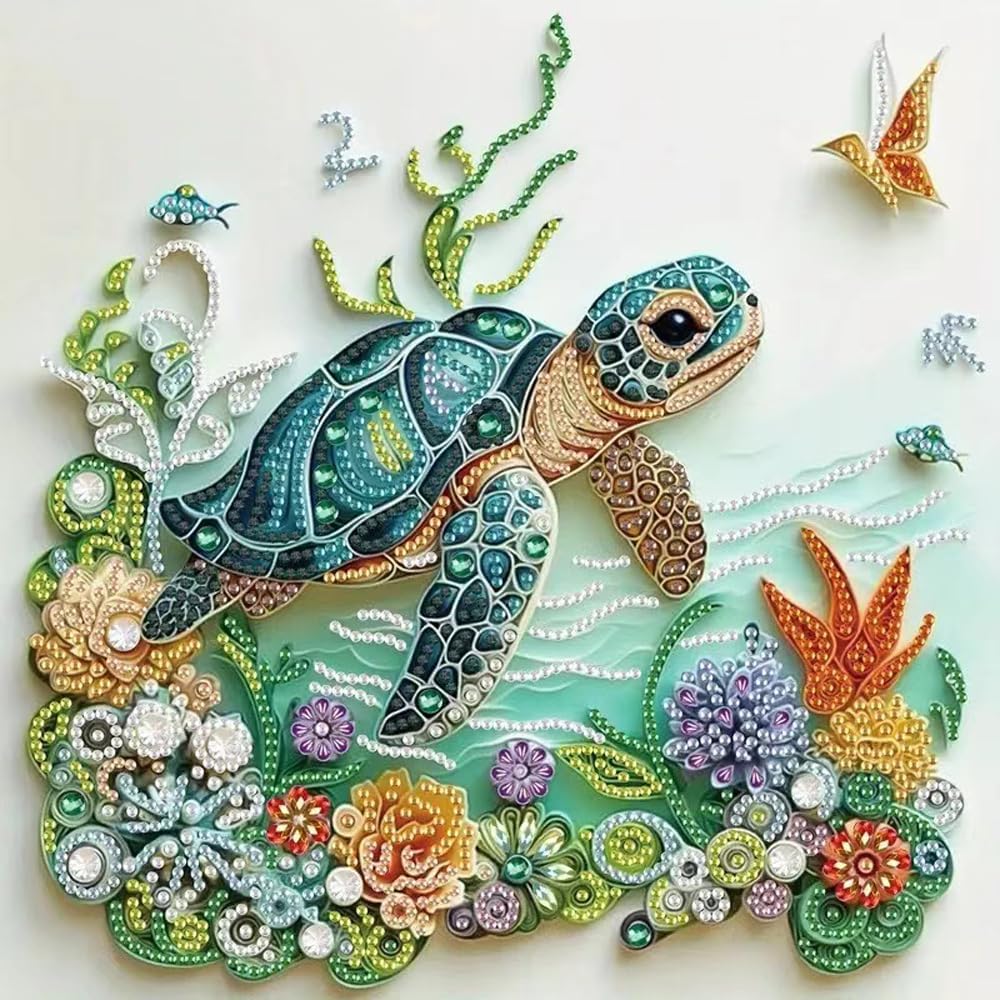 Resin Art Kit For Beginners - 바다거북 동물 다이아몬드 페인팅 키트 (성인
