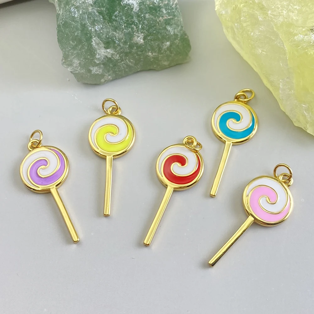 Resin Art Necklace - 보헤미안 캔디 롤리팝 참 쥬얼리, DIY