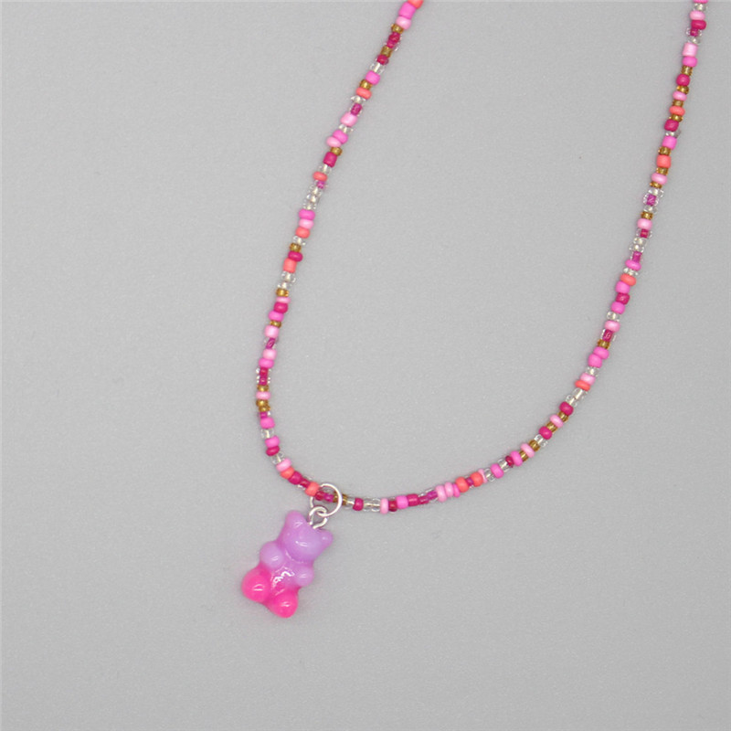 새로운 보헤미아 한국어 연인 다채로운 거미 곰 펜던트  - Resin Art Necklace 리뷰 및 가격