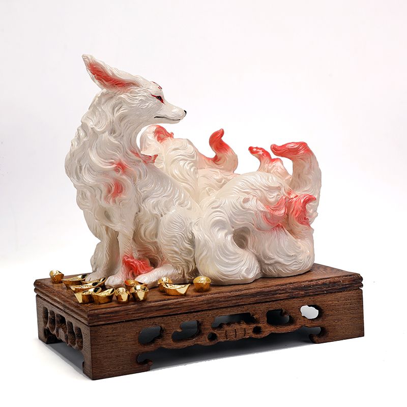 9꼬리 여우 장식품 여우 9꼬리 여우 불교 사원 동상  - Resin Art For Anniversary Gift 리뷰 및 가격