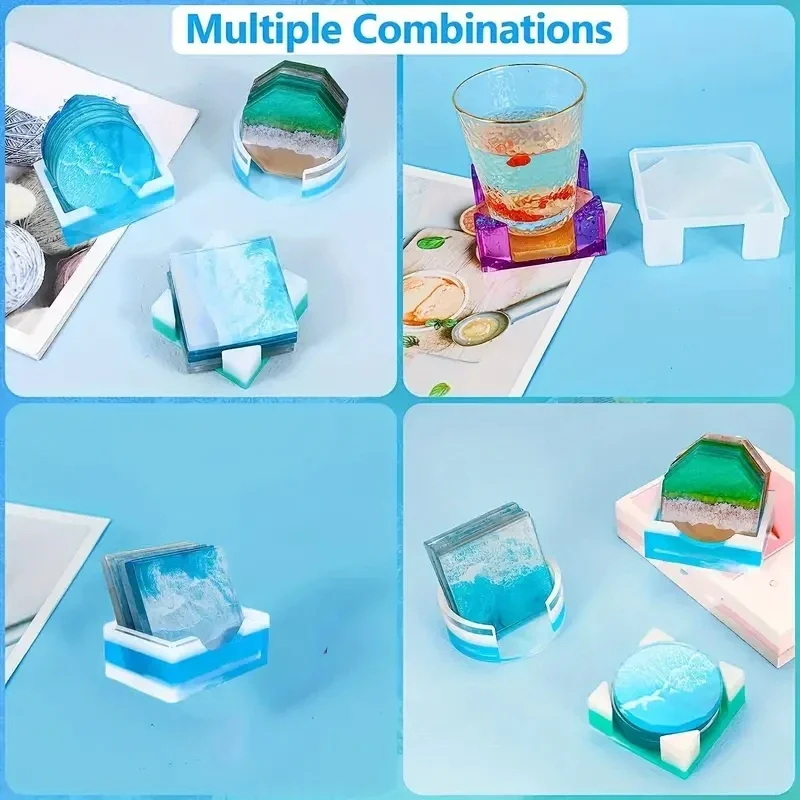 5개/세트 DIY 에폭시 레진 컵 코스터 제작용 실리콘 - Coaster Mold Square 리뷰 및 가격