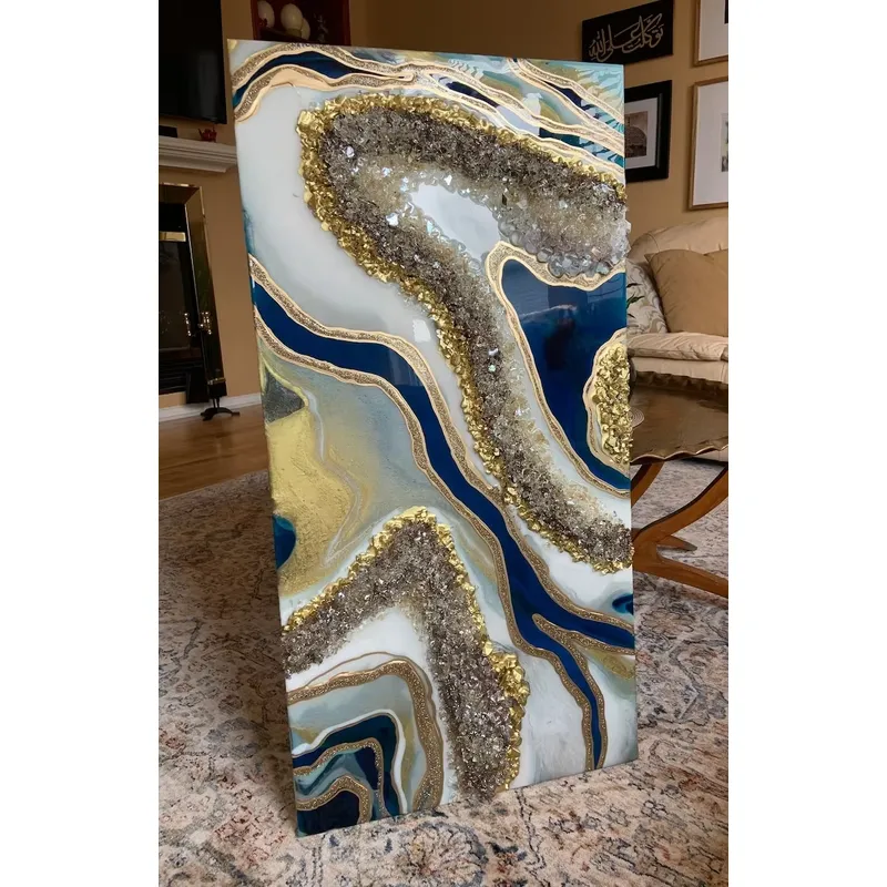 벽 장식 공작새 블루 레진 아트 맞춤형 에폭시 레진 벽 - Resin Art Geode 리뷰 및 가격