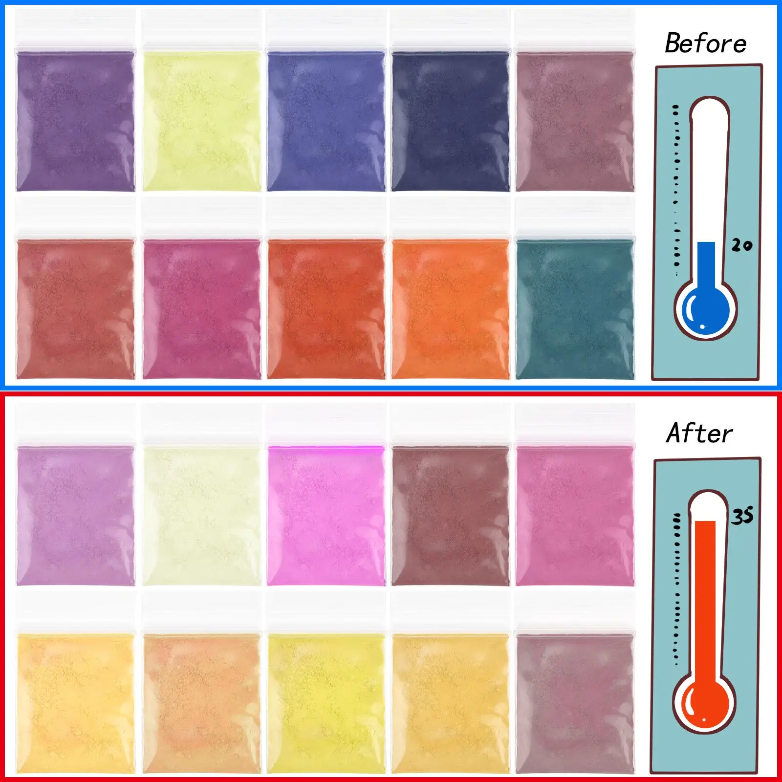 10가지 색상 온도 변화 파우더 DIY 에폭시 레진 공 - Resin Dye Opaque 리뷰 및 가격