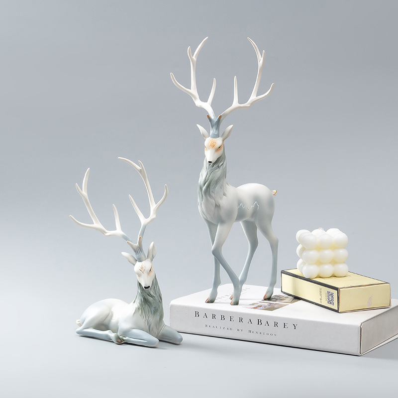 라이트 럭셔리 엘크 레진 공예 장식품. 베이지 블루 홈 - Resin Art For Anniversary Gift 리뷰 및 가격