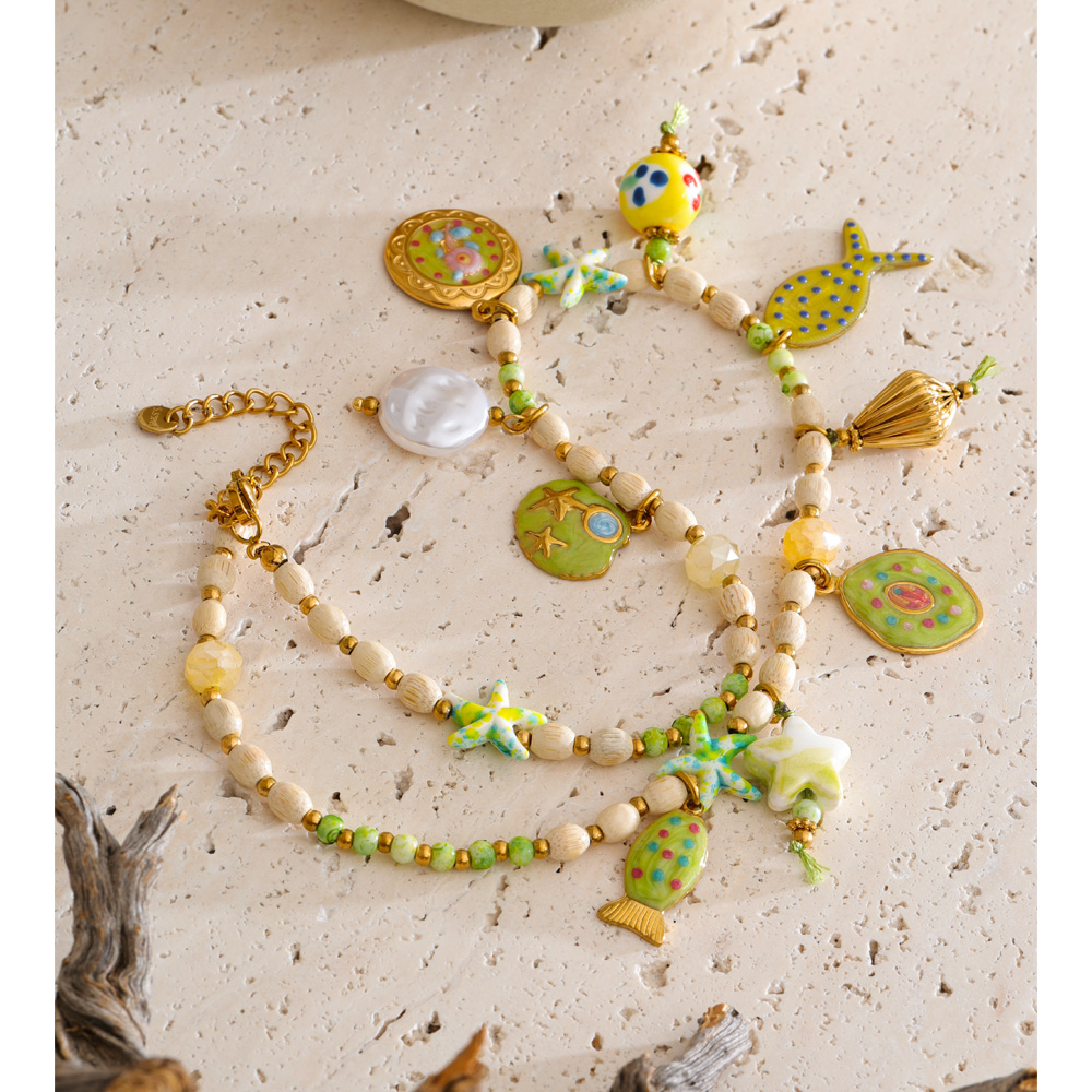 Yhpup 독점 스테인레스 스틸 레진 불가사리 물고기  - Resin Art Necklace 리뷰 및 가격