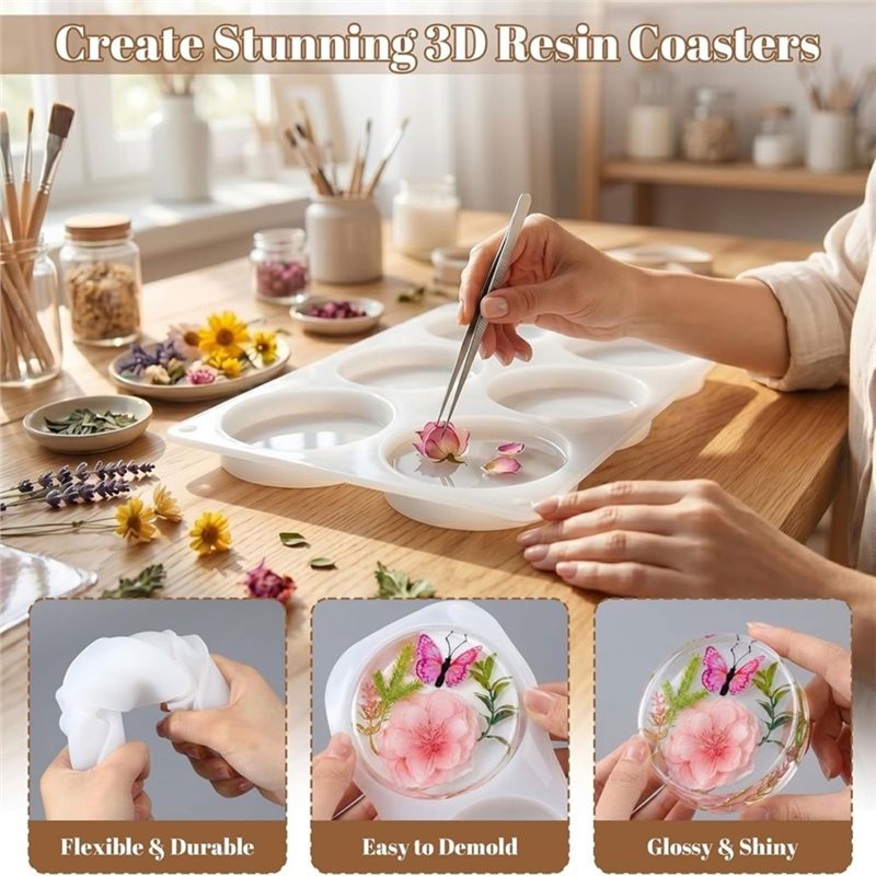 [ABFI!】 DIY 에폭시 아트 공예용 수지 몰드 - - Coaster Mold Square 리뷰 및 가격