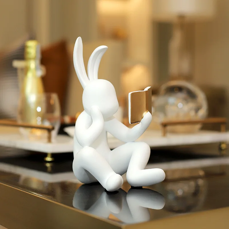 창의적인 디자인의 토끼 모양 레진 장식품, 책장 장식용 - Resin Art For Anniversary Gift 리뷰 및 가격