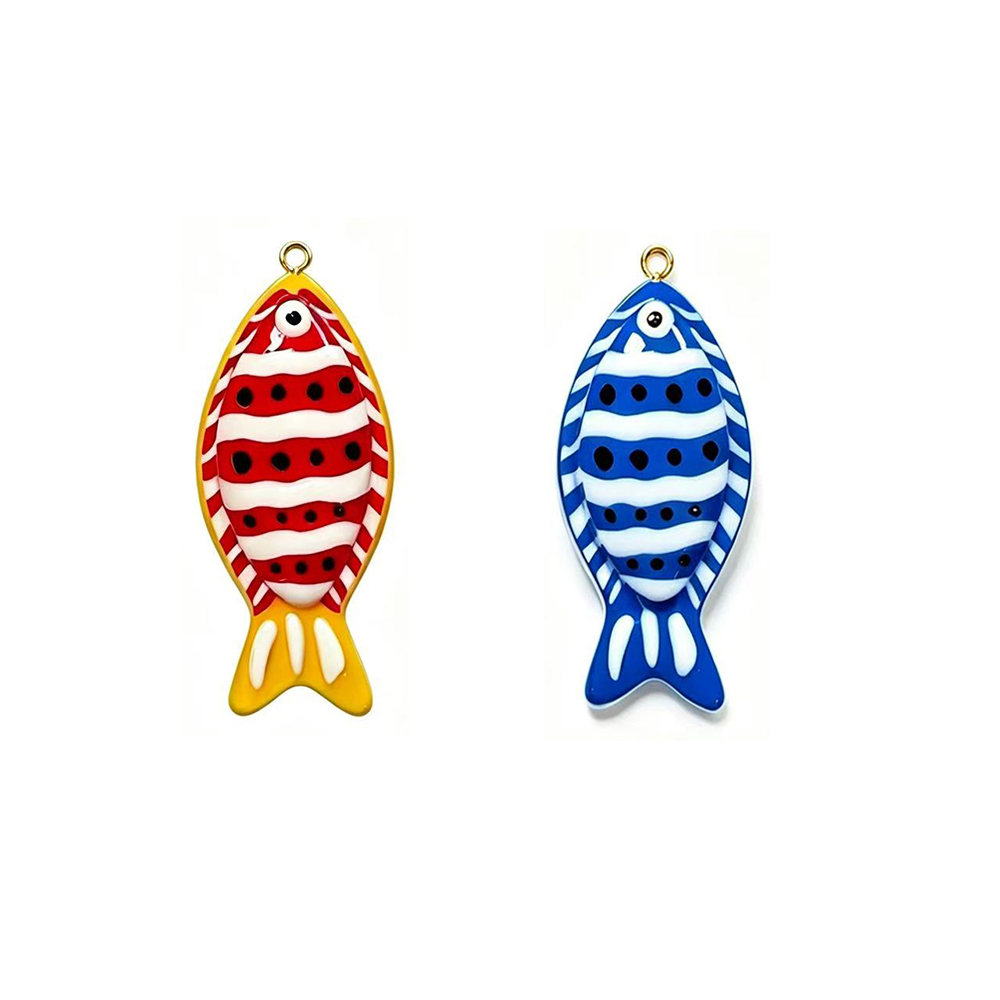 4pcs 귀여운 열대어 수지 참 DIY 귀걸이 목걸이  - Resin Art Beach Theme 리뷰 및 가격
