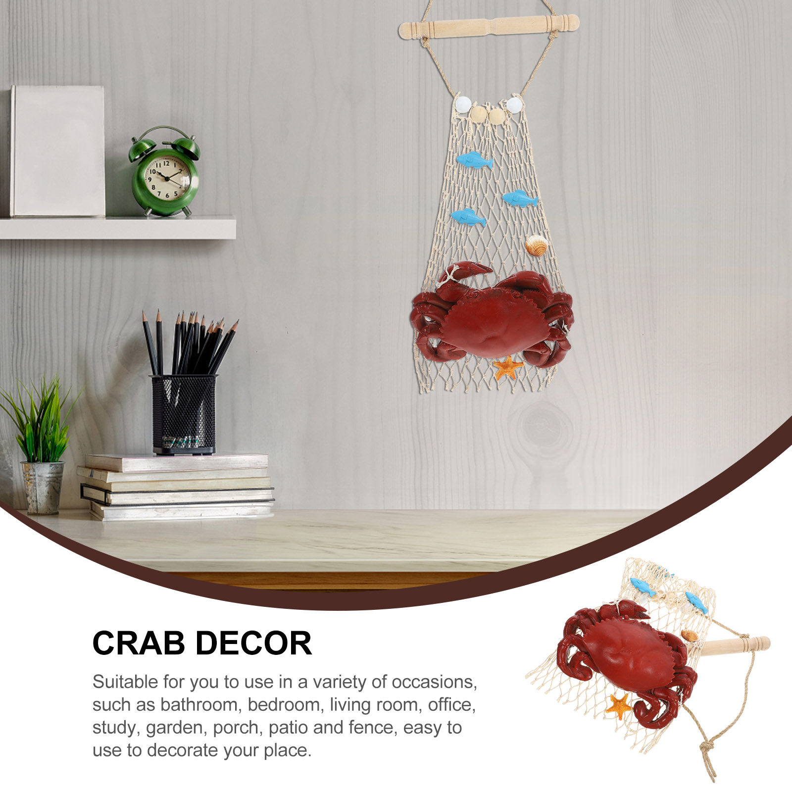 게 모양 펜던트, 레진과 나무 소재, 해양 테마 벽 장 - Resin Art Beach Theme 리뷰 및 가격