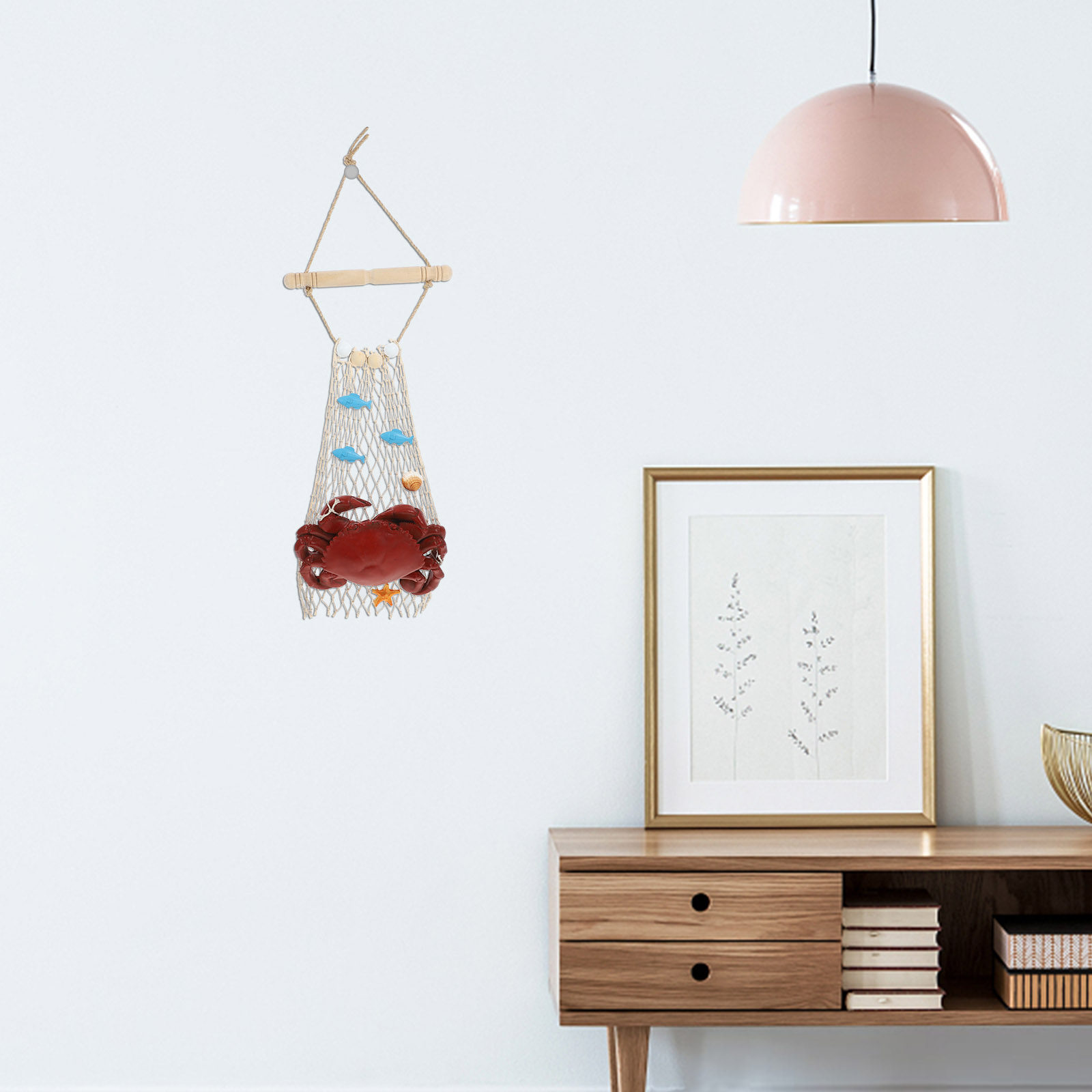 게 모양 펜던트, 레진과 나무 소재, 해양 테마 벽 장 - Resin Art Beach Theme 리뷰 및 가격