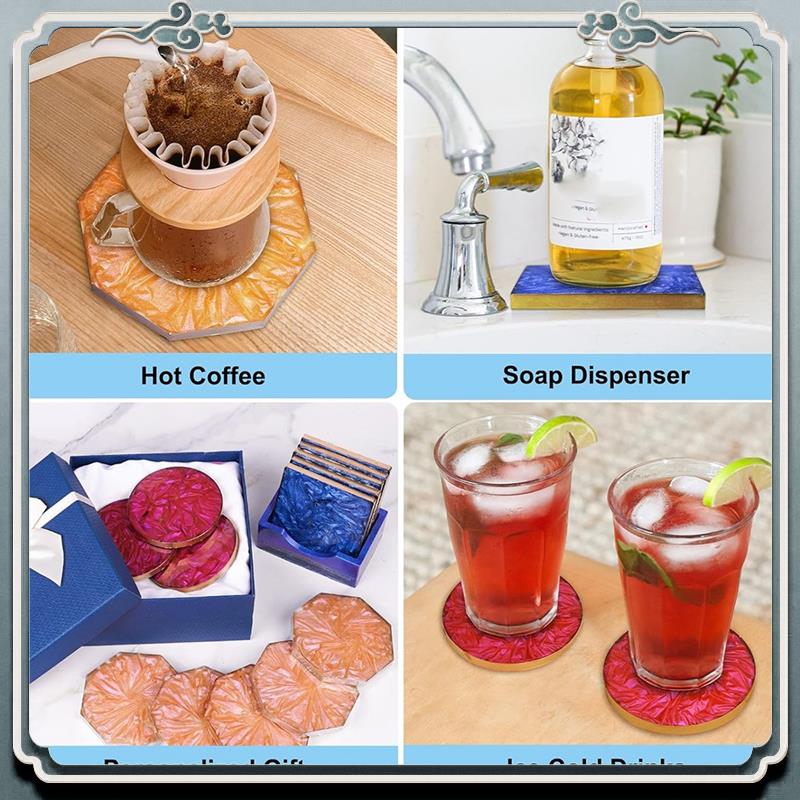 내구성 18 Pcs 코스터 수지 금형 실리콘, 트레이  - Coaster Mold Square 리뷰 및 가격