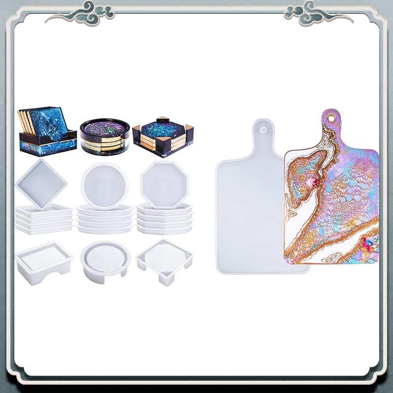 내구성 18 Pcs 코스터 수지 금형 실리콘, 트레이  - Coaster Mold Square 리뷰 및 가격