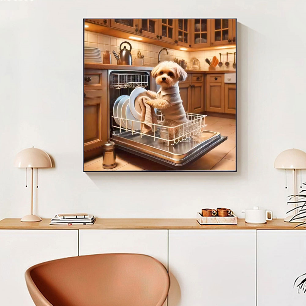 화칸 신상품 다이아몬드 페인팅 귀여운 강아지 5D DI - Resin Art Wallpaper 리뷰 및 가격