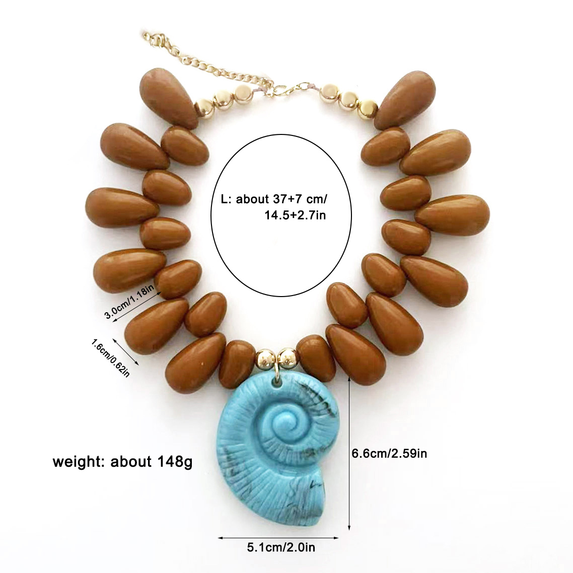 보헤미안 스타일 조개 펜던트 초커 목걸이 (여성용) 빈 - Resin Art Necklace 리뷰 및 가격